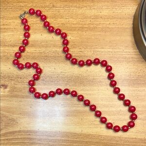 Elegant Red Beaded Necklace